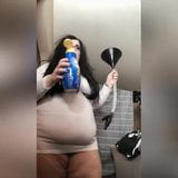 HORNY SSBBW IN TIGHT DRESS FEEDING snapshot 5