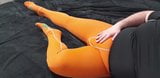 Orange long underpants and toe socks cum on shirt snapshot 1