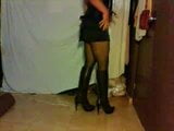 satin miniskirt and high heels boots snapshot 9