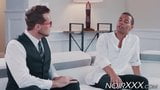 Handsome tall businessman anally fucks young hunky black gay snapshot 3