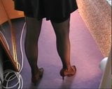 Black seamd stockings with high heels and a bit of foot play snapshot 1