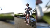 Longpussy, just another walk at the Beach with a giant Butt Plug and a Diaper. snapshot 6