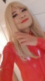 The Little Sissy in Red Catsuit snapshot 2