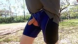 Out for a run with my cock popping out of my shorts snapshot 14