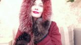 Fur fetish, mommy in fur coat, fur gloves and fur hat snapshot 3