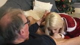 Oldman John fuck blonde in christmas snapshot 9