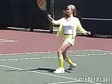 Teen masturbates outdoors after tennis snapshot 2