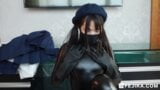 Fejira com JK girl inside leather clothes latex gloves masturbation orgasm snapshot 5