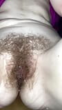 Mom almost wets herself before shoving her pussy in your face and pulls her sexy hairy outer lips apart by using her pubes snapshot 3