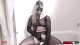 Attractive blonde in a gas mask gets pissed on snapshot 13