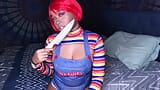 Hd Nina Rivera folla su coño y culo como Chucky para Halloween snapshot 3