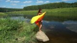 Color Fans on Boulder in Volga River snapshot 3