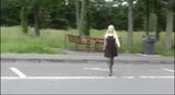 Naughy blonde teases strangers in public snapshot 1