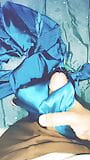 Handjob and Cum on satin silky blue suit salwar of nurse (70) snapshot 5