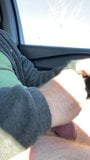 Stroking while driving with precum snapshot 1