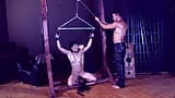 Sir Hector dominate his brunette submissive slut slave girl tied up in pillory with sucking snapshot 6