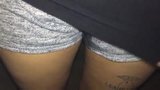 Close-up grey shorts peeing while standing outdoors 1 snapshot 5