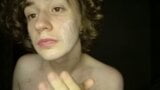 ASMR curly gay lover smears cream on his face, jerks his hairy cock and spreads his ass Galina Stop snapshot 3
