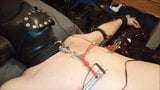 Tied and maske slave in electrostimulation session snapshot 10