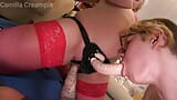 Mfff fistet squirtender Strapon dp analer Creampie mit Cheeyenne und Rosa - Promo snapshot 6