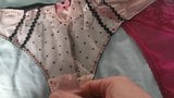 Cumming into Wife's Thong Panties on Her Bed snapshot 2