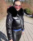 Miss Fur in Glossy Short Puffer Jacket snapshot 2