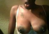 Black girl hanging big naturals nipple ring fingers sel snapshot 4