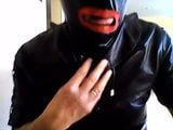 Just in leather jerking and peeing! snapshot 5