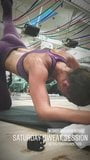 Nina Agdal sweaty workout session snapshot 3