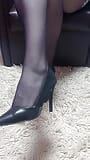 Nylon feet in high heels snapshot 13