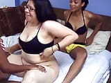 Lesbian sistas play cat and mouse eating out big chick's cunt on hotel bed snapshot 2