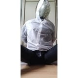 Masturbation in a raincoat under Latexmask breathplay snapshot 11