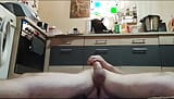 masturbating with Self-Hand-Job with my big, huge cock at home into my kitchen snapshot 15