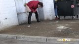 Teen Brunette Loves Public Pissing snapshot 3