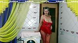 A stunning red color on the mature body of the hot housewife Lukerya, who flirts with fans on the webcam online. snapshot 2