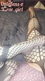 Sexy thick thighs tatted bbw in fishnet body stocking showing off sexy feet snapshot 2