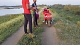 A College boy was returning form school in the evening when his electric Scooter stopped. The mechanic sugarcane field fuck snapshot 8