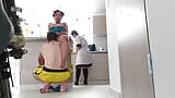 Threesome My Husband Surprises Me in the Kitchen and It Ends Badly snapshot 8