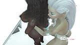 Sci-fi story. 3d hot shemale dick-girl fucks young black girl in the space station snapshot 14