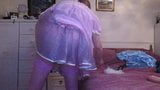 Self spanking in soft plastic and lingerie. snapshot 7