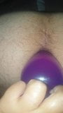 Hubby getting our big anal plug shoved in for the 1st time snapshot 2
