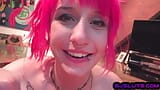 POV cocksucking pink babe spoils BFs cock with her mouth snapshot 15