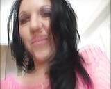 Dark haired German slut gets pleased by three hard rods snapshot 3