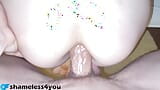 Close-up amateur tiener anale seks. Grote lul - ruige eerste creampie snapshot 7