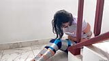 Ball Gagged Girl Struggle In Tape Bondage snapshot 13