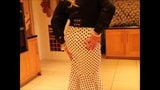 Sindy in black blouse with  white fishtail skirt snapshot 9