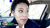 TeamSkeet - Ebony Teen Can't Concentrate With A Huge Boner And Hot Driving Instructor Beside Her snapshot 5