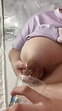 I milk my big milk tits into a glass snapshot 4