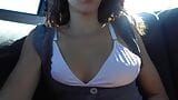 Latina MILF masturbating in the TAXI snapshot 7