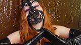 ASMR: latex mask and leather gloves - model Arya Grander snapshot 10